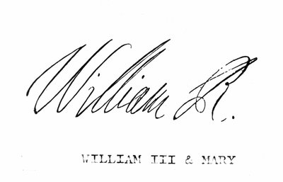 Signatur av William III av England, fra 