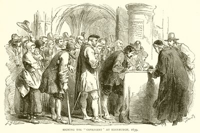 Signering av pakten i Edinburgh, 1639 av English School
