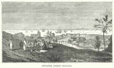 Singapur, Blick auf das Meer (Gravur) von English School