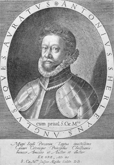 Sir Anthony Sherley (gravering) av English School
