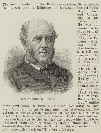 Sir Archibald Geikie (gravering) av English School