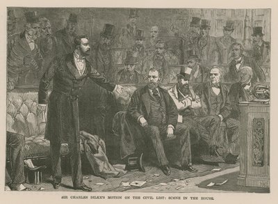 Sir Charles Dilkes-bevegelse på Civil List: scene i huset av English School