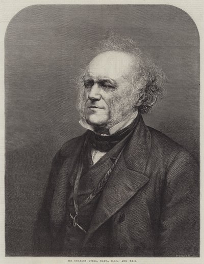 Sir Charles Lyell, Baronet, DCL og FRS (gravering) av English School