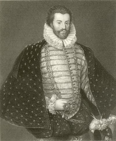 Sir Christopher Hatton av English School
