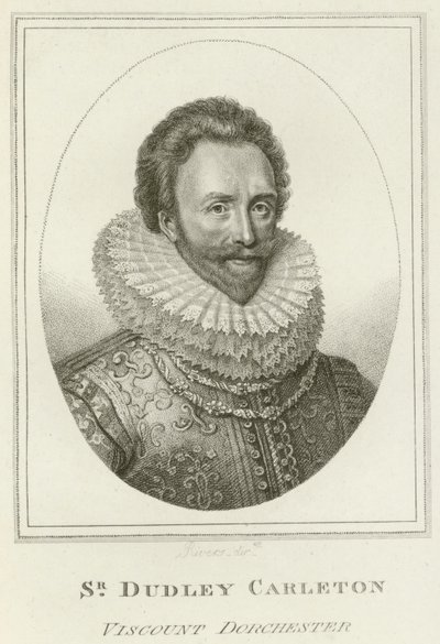 Sir Dudley Carleton, Viscount Dorchester (gravering) av English School