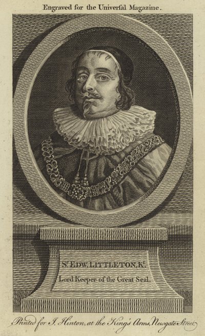 Sir Edward Littleton, Lord Keeper of the Great Seal av English School