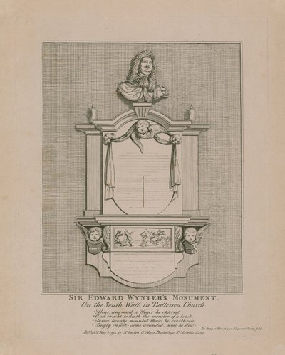 Sir Edward Wynters Monument, på sørveggen i Battersea Church av English School