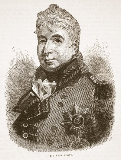 Sir Eyre Coote, illustrasjon fra Cassells Illustrated History of India av James Grant, pub. 1879 av English School