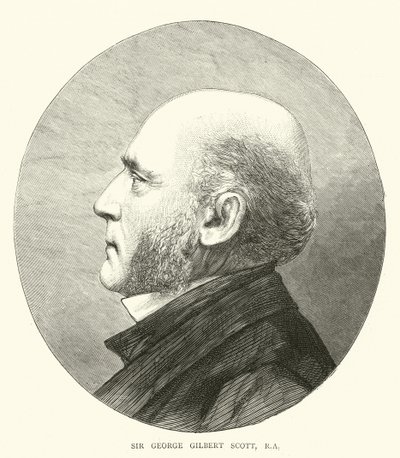 Sir George Gilbert Scott, RA (gravering) av English School