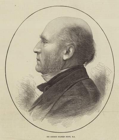 Sir George Gilbert Scott, RA (gravering) av English School