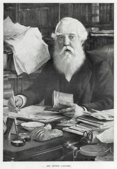 Sir Henry Layard (lito) av English School