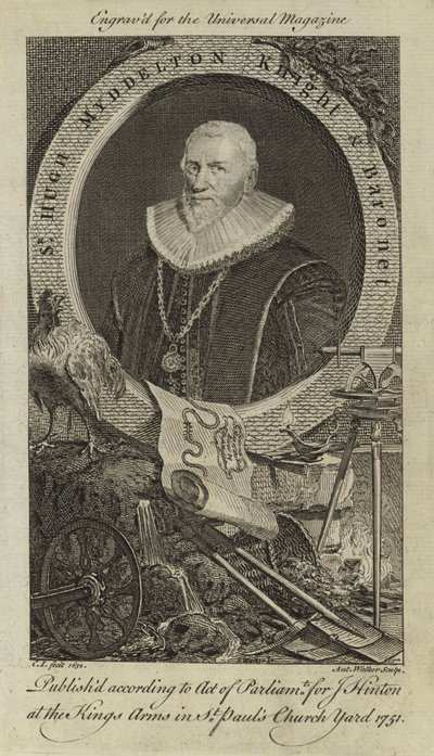 Sir Hugh Myddelton, ridder og baronet av English School