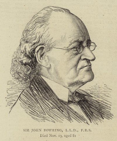 Sir John Bowring, LLD, FRS (gravering) av English School