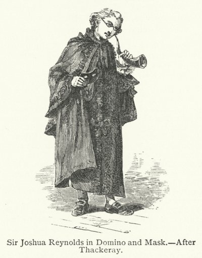 Sir Joshua Reynolds i Domino og maske (gravering) av English School