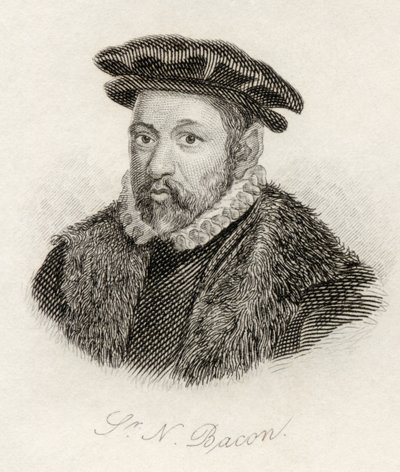 Sir Nicholas Bacon, fra 'Crabb's Historical Dictionary', utgitt 1825 av English School