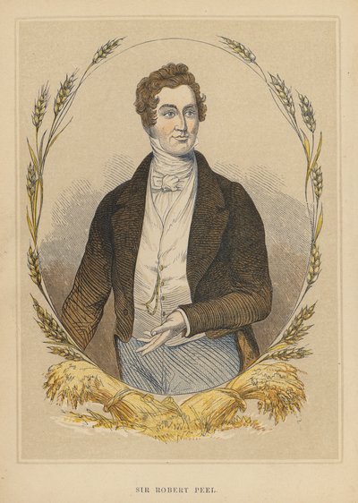 Sir Robert Peel (farget gravering) av English School