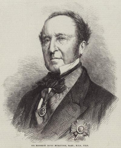 Sir Roderick Impey Murchison, Baronet, KCB, FRS (gravering) av English School