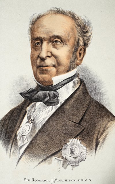 Sir Roderick Murchison, illustrasjon fra The Pictorial Edition of the Life and Discoveries of David Livingstone av J. Ewing Richie, pub. av A. Fullarton & Co., 1876 av English School
