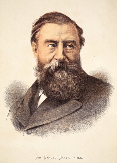 Sir Samuel Baker, illustrasjon fra The Pictorial Edition of the Life and Discoveries of David Livingstone av J. Ewing Richie, pub. av A. Fullarton & Co., 1876 av English School