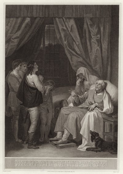 Sir T Windham formaner sine sønner om å bevare deres lojalitet til kongen av English School