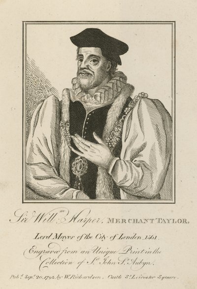 Sir William Harper, Merchant Taylor, Lord Mayor of London av English School