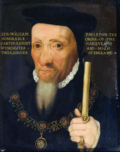 Sir William Paulet (1474/5-1572) 1st Marquess of Winchester (olje på panel) av English School