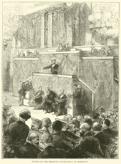 Sittende for delegatregjeringen i Bordeaux, desember 1870 av English School