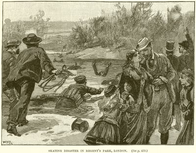 Schlittschuhunglück im Regents Park, London von English School