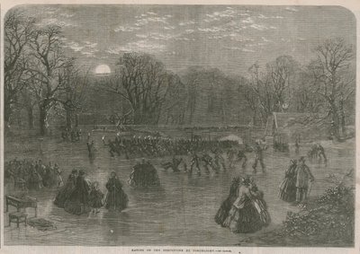 Skøyter på Serpentinen med fakkellys av English School