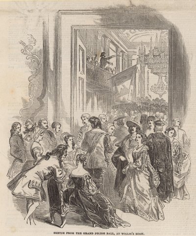 Skisse fra Grand Polish Hall på Williss Room av English School