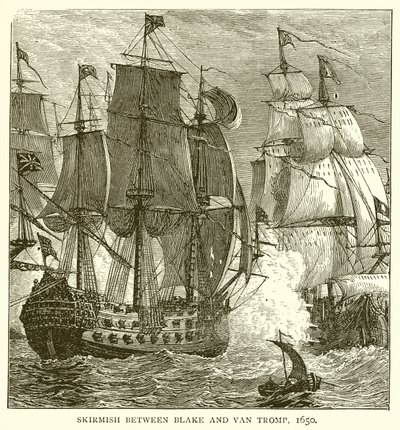 Tredning mellom Blake og Van Tromp, 1650 av English School