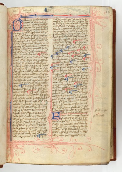 Sloane 280, f.9r Forord til 'Rosa Angelica', av John Gaddesden av English School