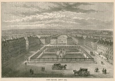 Soho Square, rundt 1700 av English School