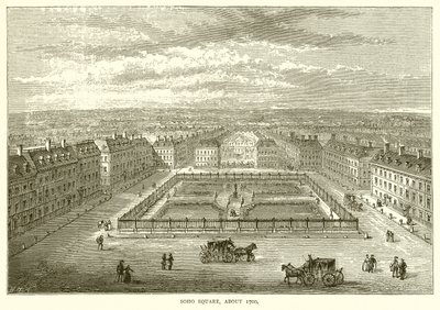Soho Square, rundt 1700 av English School