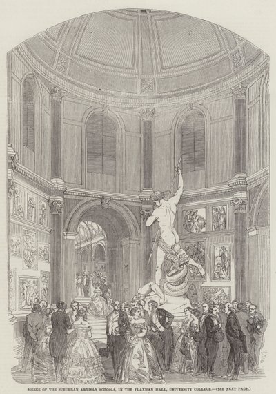 Soiree of the Suburban Artisan Schools, i Flaxman Hall, University College (gravering) av English School