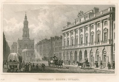 Somerset House og St Mary-le-Strand, The Strand, London av English School