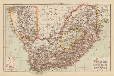 Sør-Afrika (fargelitografi) av English School