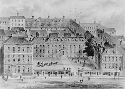 Sørfronten av Leicester House, ca. 1720 av English School