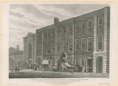 South View av det tidligere Theatre Royal i Portugal Street, Lincolns Inn Fields av English School