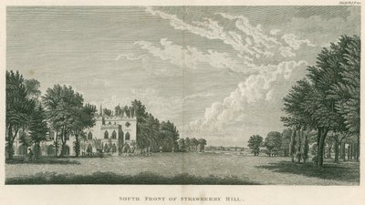 Sørfronten av Strawberry Hill, Twickenham, London av English School