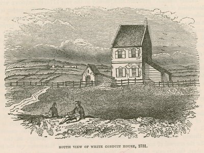 Sørutsikt over White Conduit House, Islington, London av English School