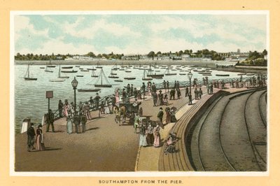 Southampton fra moloen (fargelitografi) av English School