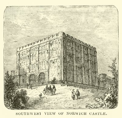 Sørvest utsikt over Norwich Castle av English School
