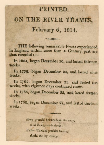 Suvenir fra frostmessen fra 1814 av English School