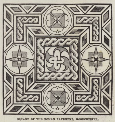 Platz des römischen Pflasters, Woodchester (Gravur) von English School