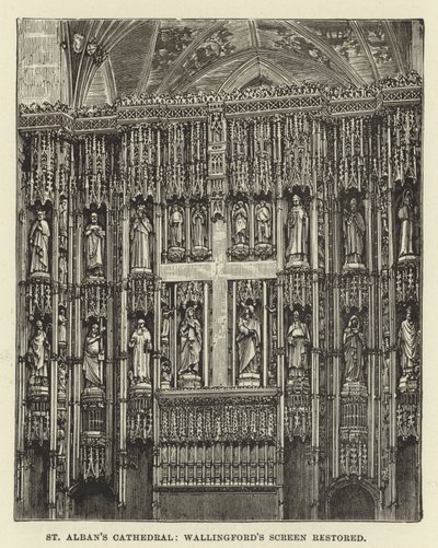 St Albans Cathedral, Wallingfords skjerm restaurert av English School