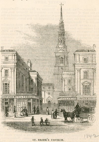 St Brides Church, Fleet Street, London av English School