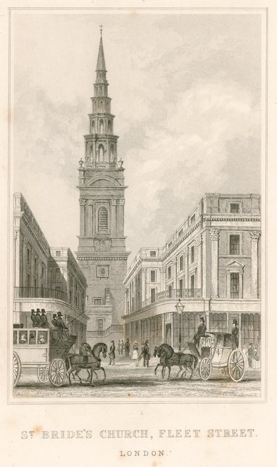 St Brides Church, Fleet Street, London av English School