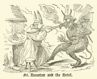 St Dunstan og djevelen (gravering) av English School