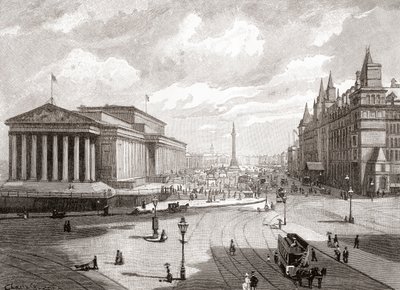 St. George#39;s Hall og Lime Street, Liverpool, fra «Cities of the World», utgitt ca. 1893 (trykk) av English School